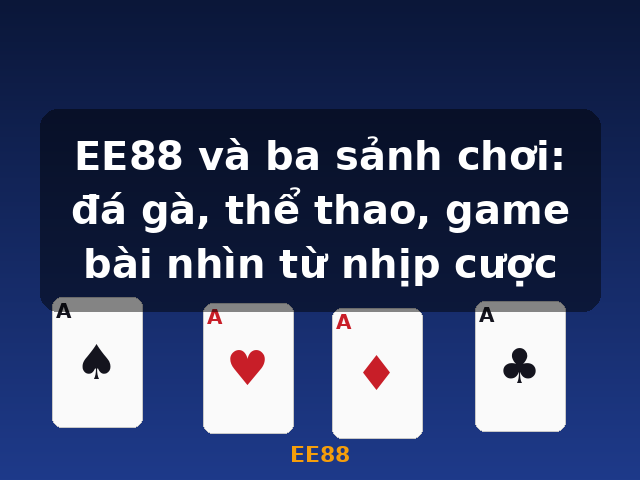 EE88 và ba sảnh chơi: đá gà, thể thao, game bài nhìn từ nhịp cược - EE88 EE88 và ba sảnh chơi: đá gà, thể thao, game bài nhìn từ nhịp cược - EE88