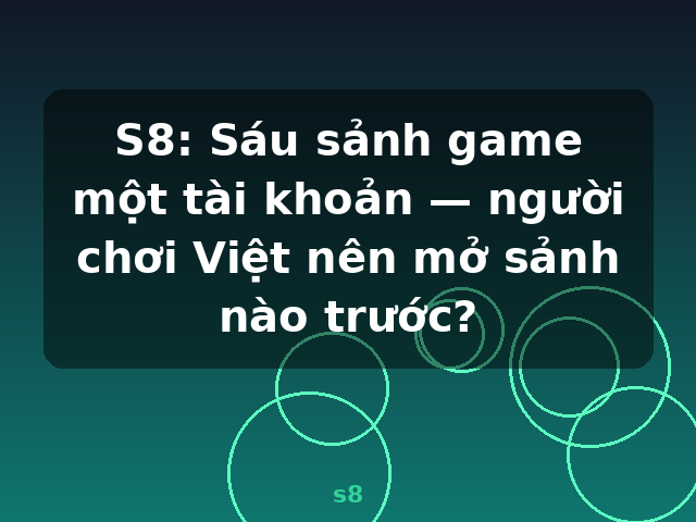 S8: Sáu sảnh game một tài khoản — người chơi Việt nên mở sảnh nào trước? - s8